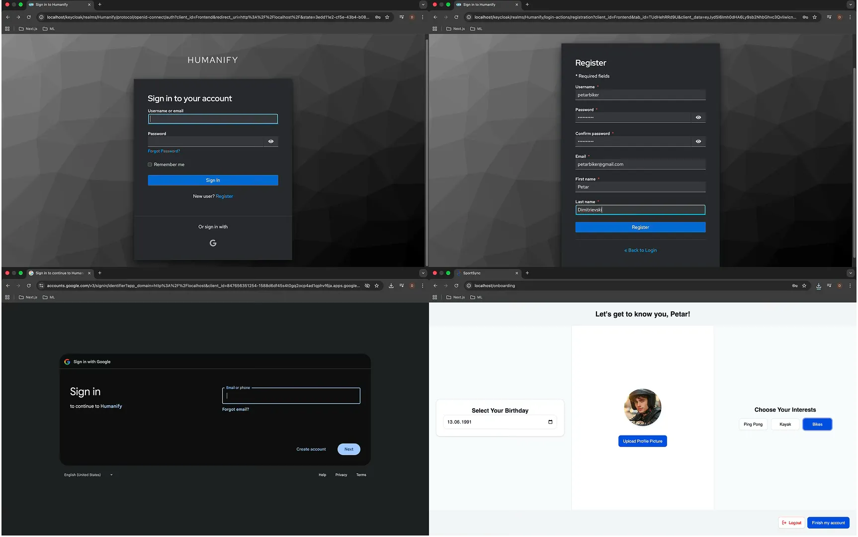 SportSync onboarding